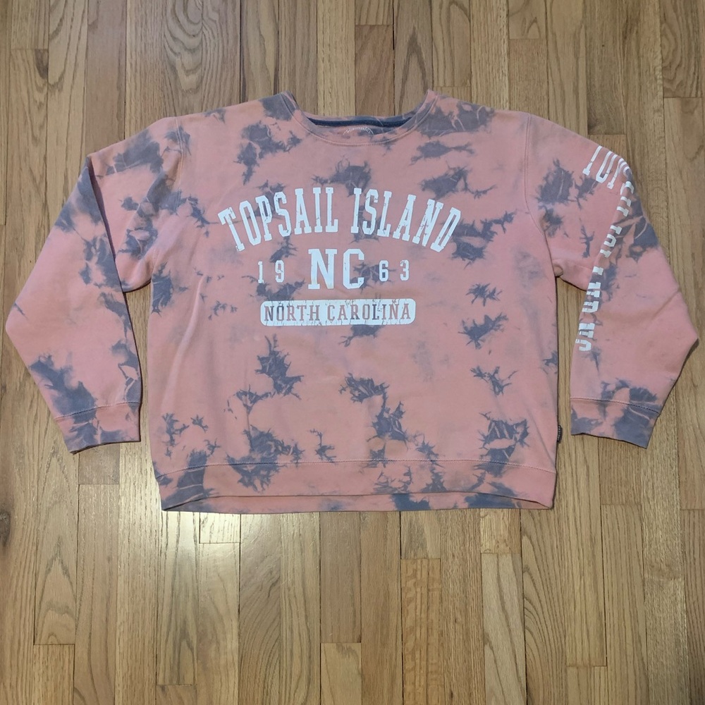 Topsail Island North Carolina Tie-dye Crewneck Sweatshirt  Size Large